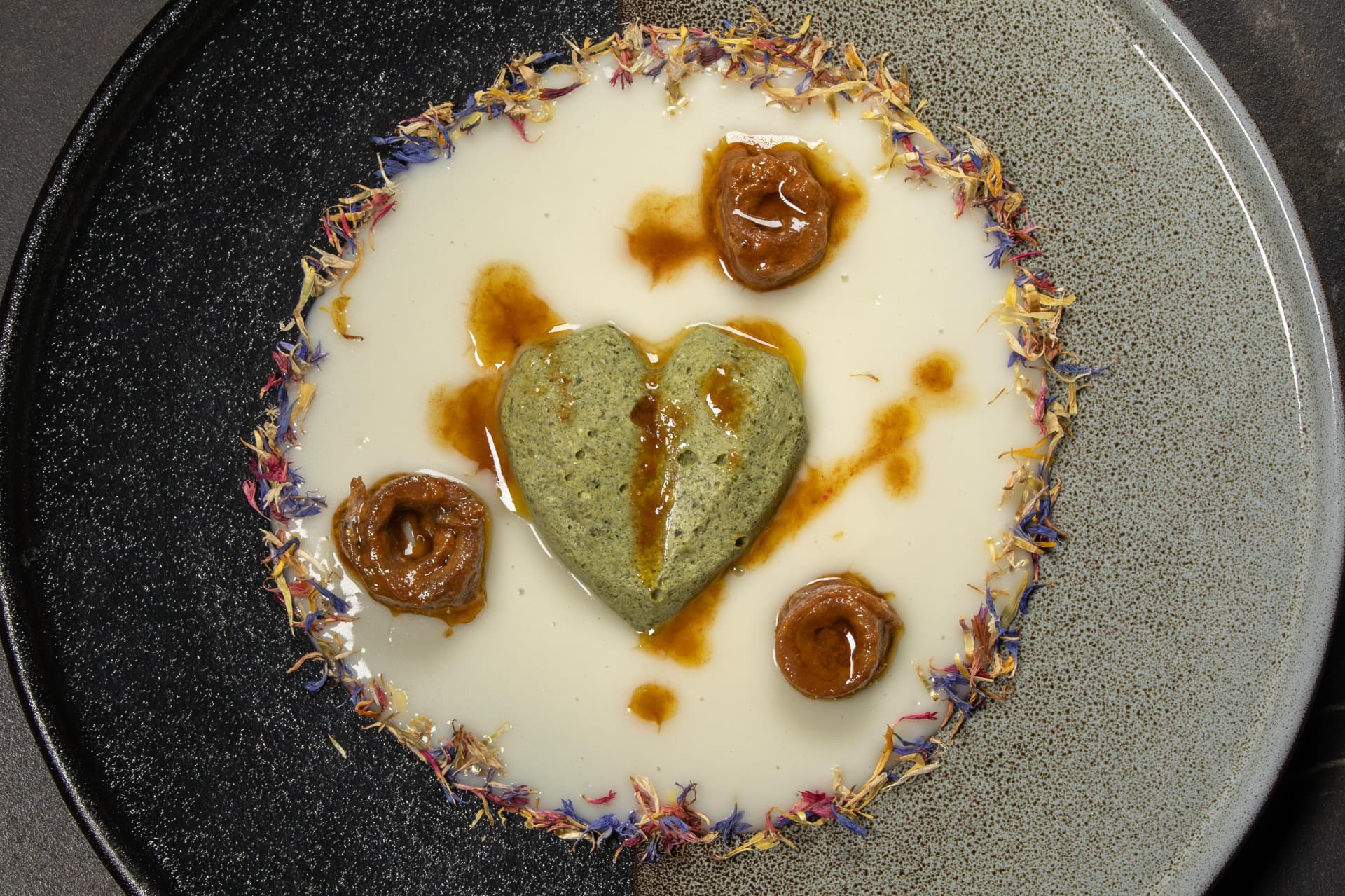 Cuore verde agli spinaci con alici piccanti