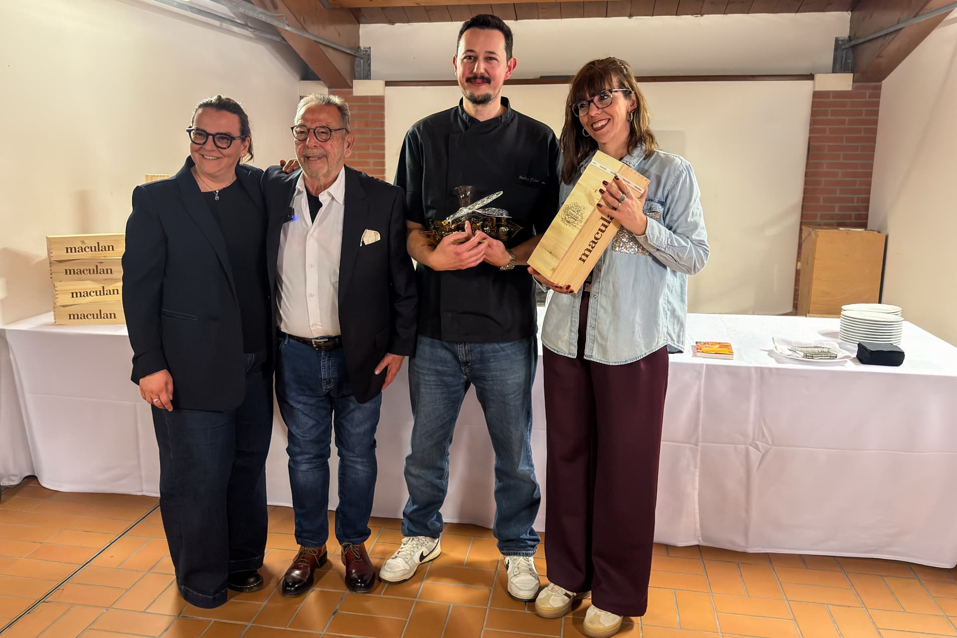 Andrea Petucco con la famiglia Maculan