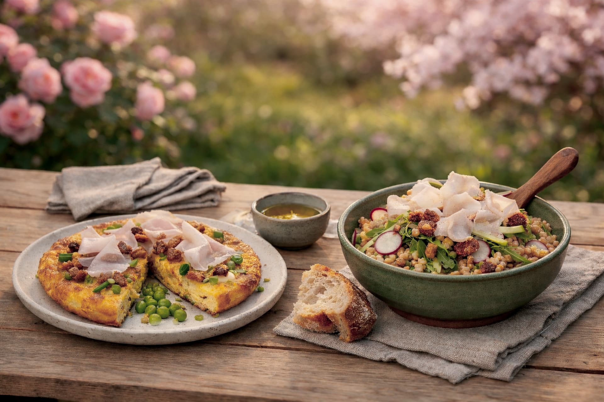 Frittata e insalata di farro