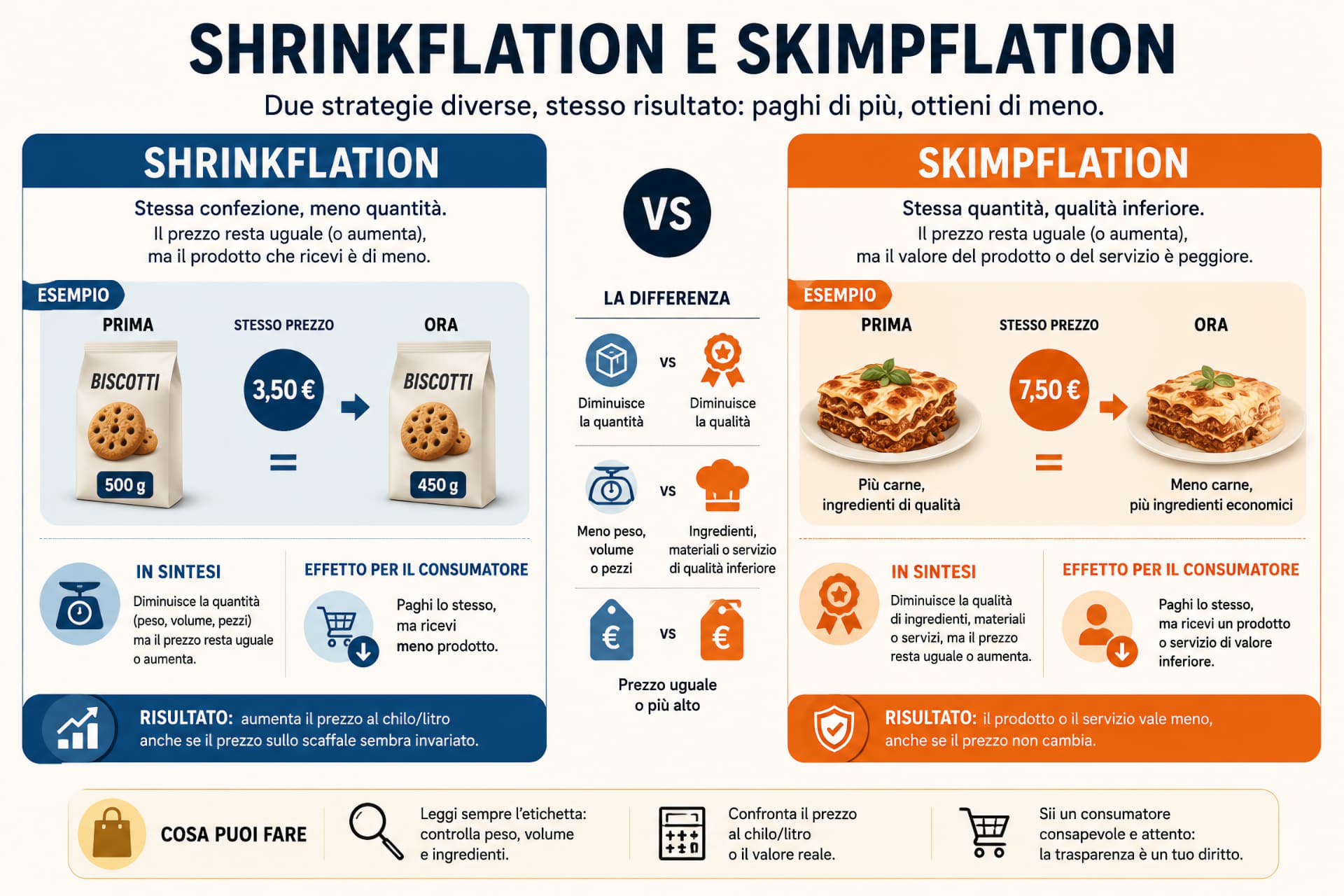 Shrinkflation e skimpflation
