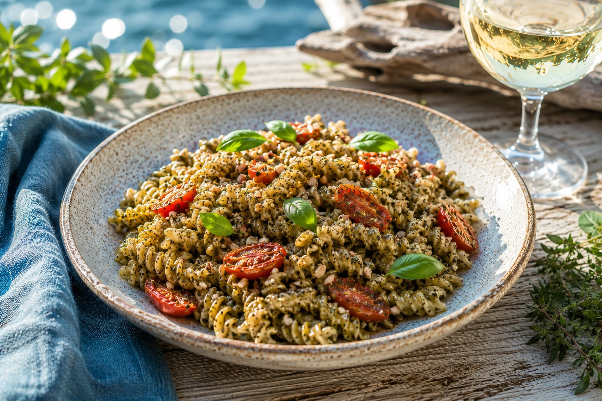 fusilli pesto alici