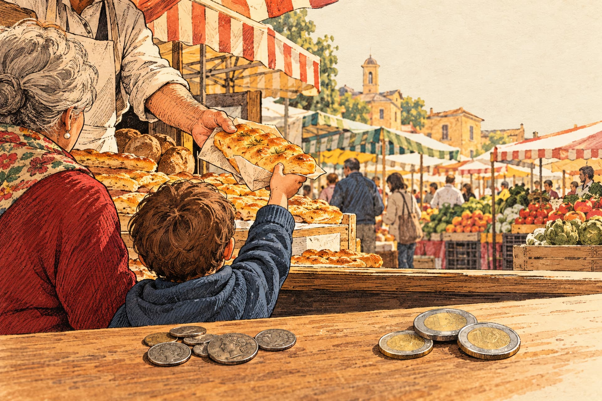 Mercato italiano focaccia