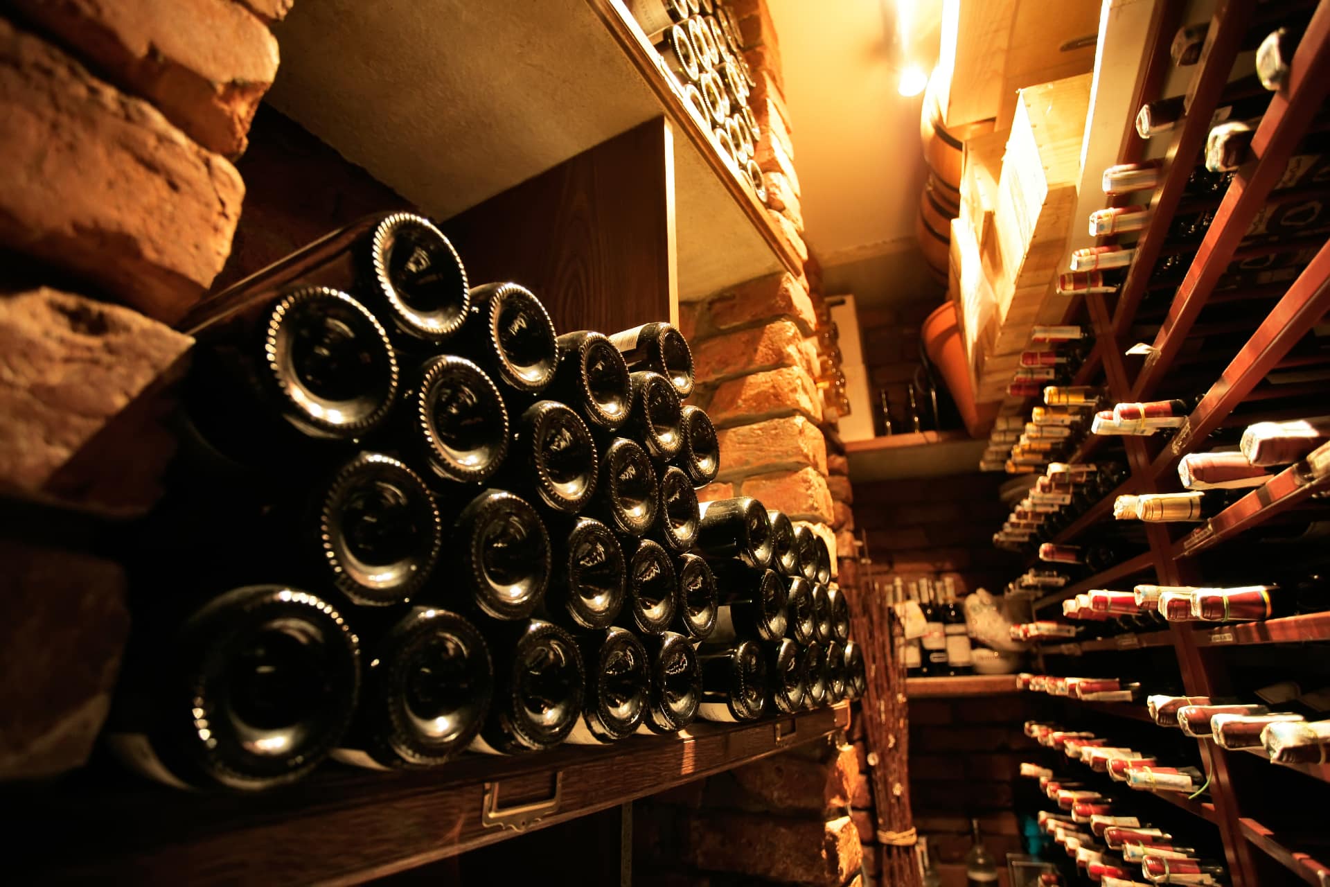 Cantina piena di bottiglie
