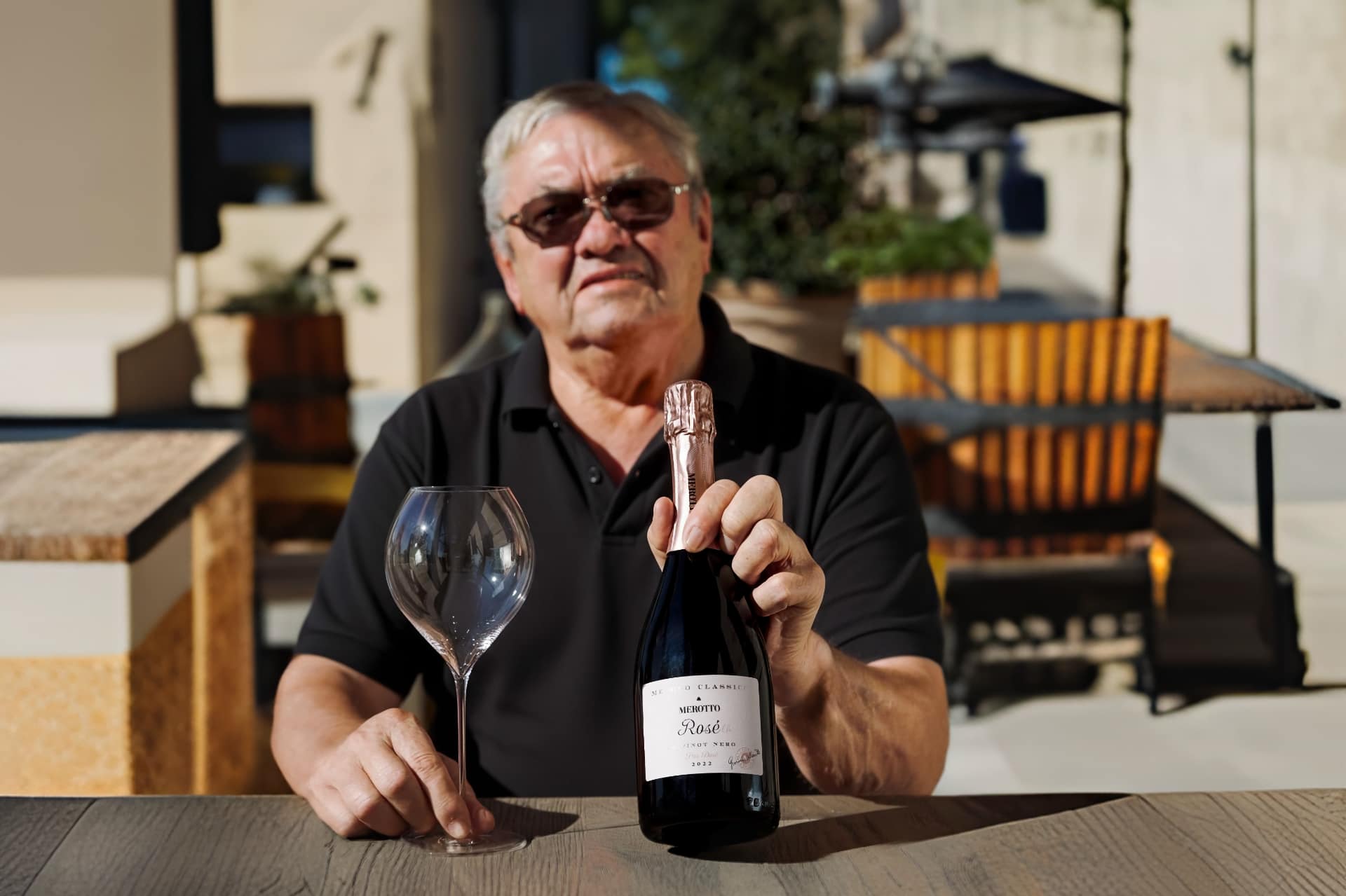 Graziano Merotto con il Rosé Pas Dosé 2022