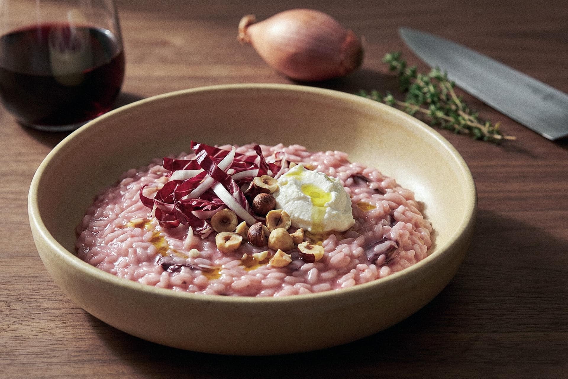 risotto radicchio e robiola